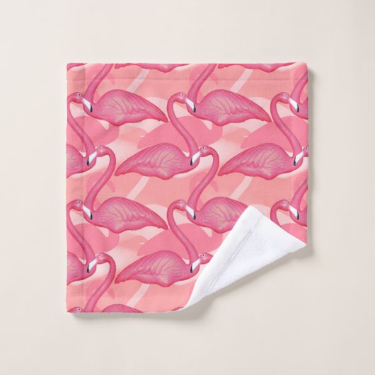 Roze lamingos bad handdoek (Wasdoekje)
