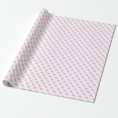 Roze lamingos cadeaupapier (Uitgerold)