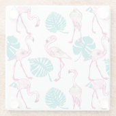 Roze lamingos glazen onderzetter (Achterkant)