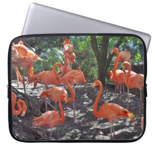 Roze lamingos laptop sleeve