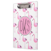 Roze lamingos | Monogram Klembord (Links)