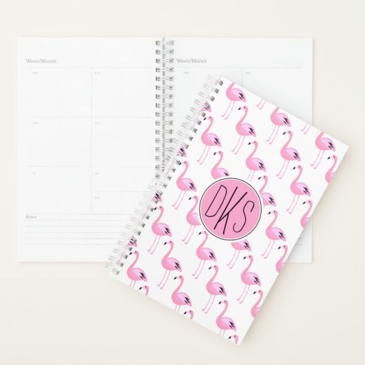 Roze lamingos | Monogram Planner (Display)