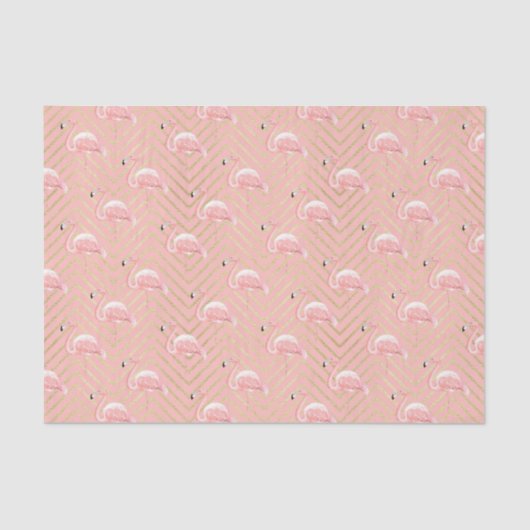 Roze lamingos (ontwerp 13 roze serie) tissuepapier (Voorkant)