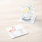 Roze lamingos op maat kartonnen onderzetters (Insitu)