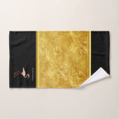 Roze lamingos op staande gouden folie textuur 1 bad handdoek (Handdoek)