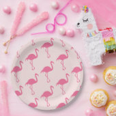 Roze lamingos papieren bordje (Feest)