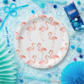 Roze lamingos papieren bordje (Feest)