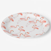 Roze lamingos papieren bordje (Gekanteld)