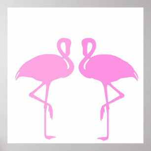 Roze lamingos poster