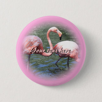 Roze lamingos ronde button 5,7 cm
