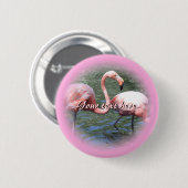 Roze lamingos ronde button 5,7 cm (Voorkant /achterkant)