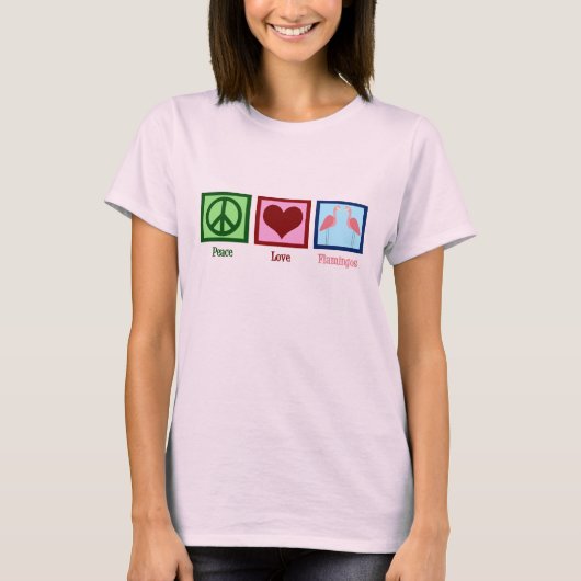 Roze lamingos t-shirt (Voorkant)