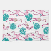 Roze lamingos theedoek (Horizontaal)