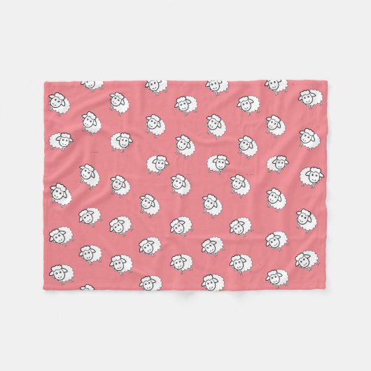 Roze lammeren fleece deken (Voorkant (Horizontaal))
