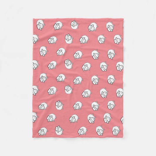 Roze lammeren fleece deken (Voorkant)