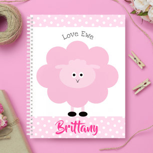 Roze Lammetje Lief Je Gepersonaliseerde Naam Scrip Notitieboek