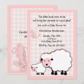 Roze lamp Baby Girl Shower Kaart (Voorkant / Achterkant)