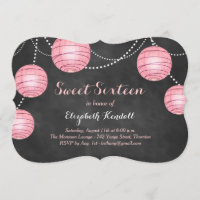 Roze lampionnen op uitnodiging van Chalk Sweet Six