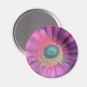 Roze Lampwork Glas Daisy Blank Trippy Magnet Magneet (Voorkant / Achterkant)