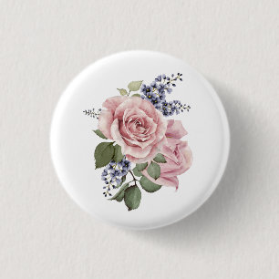 Roze Land Roos Ronde Button 3,2 Cm
