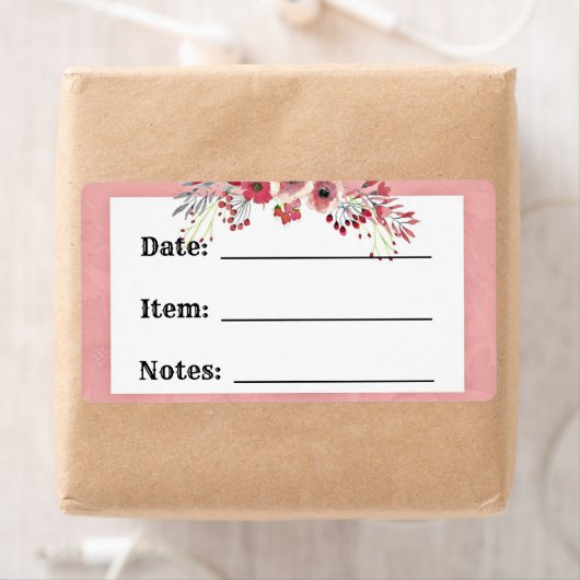 Roze Landelijke Bloemige Inmaak- en Voedselopslag  Etiket (Insitu)