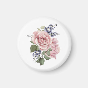 Roze landelijke roos magneet