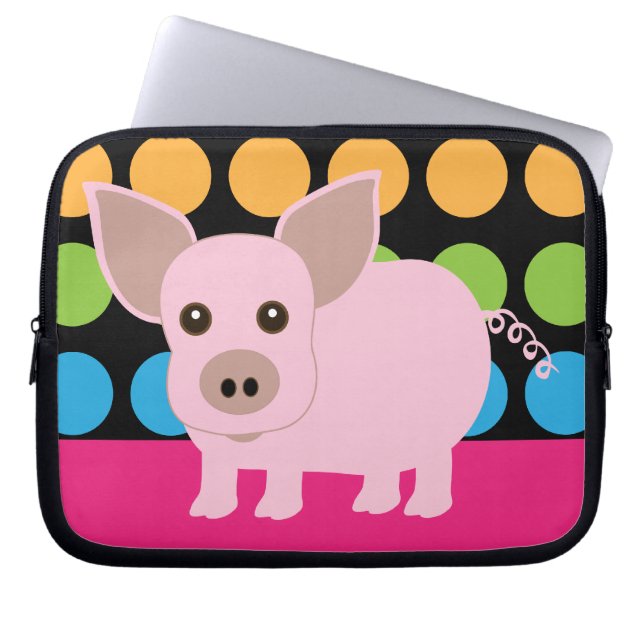 Roze laptophoes laptop sleeve (Voorkant)
