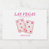 Roze Las Vegas vrijgezellenfeest Sparkling Wijnetiket (Enkel label)
