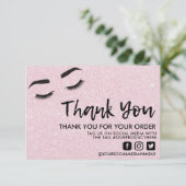 Roze Lashes Eyes Elegant Dank u het Tussenvoegsel (Staand voorkant)