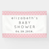 Roze Latticework, Marokkaanse Trellis, Baby shower Spandoek (Horizontaal)