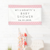 Roze Latticework, Marokkaanse Trellis, Baby shower Spandoek (Insitu)