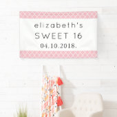 Roze Latticework, Marokkaanse Trellis, zoet 16 Spandoek (Insitu)