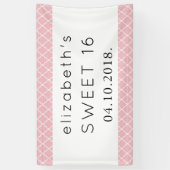 Roze Latticework, Marokkaanse Trellis, zoet 16 Spandoek (Verticaal)