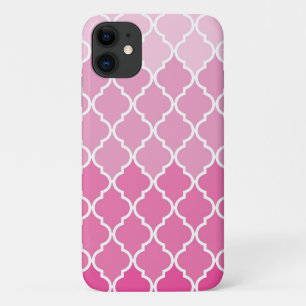 Roze Latticework, Ombre, Quatrefoil, Trellis iPhone 11 Hoesje