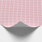 Roze Latticework, Quatrefoil, Marokkaanse Trellis Cadeaupapier (Hoek)