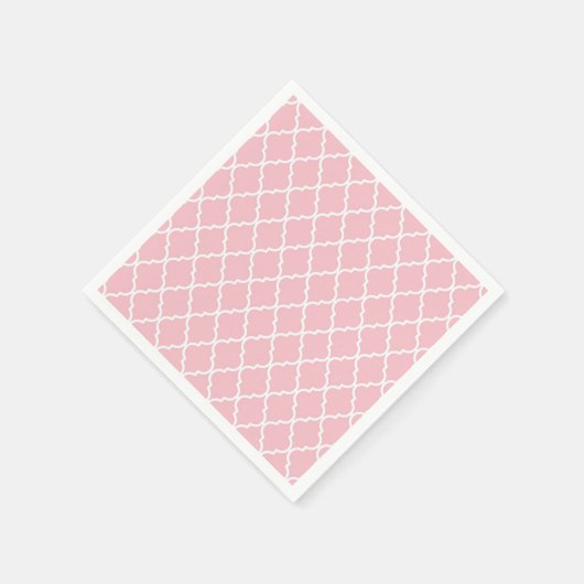Roze Latticework, Quatrefoil, Marokkaanse Trellis Servetten (Hoek)