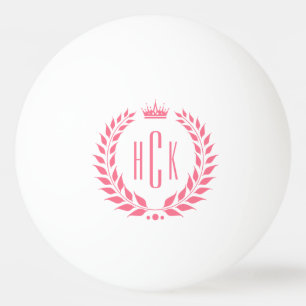 Roze Lauwerkrans Aangepaste Monogram Pingpongballen