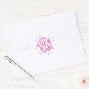 Roze Lavatera Bloem Ronde Sticker