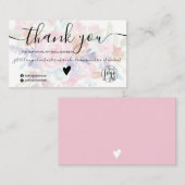 Roze lavendel bloemige waterverf orde dank u visitekaartje (Voorkant / Achterkant)