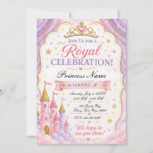Roze Lavendel Prinses Uitnodiging