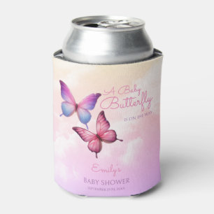 Roze lavendel vlinder Baby shower Blikjeskoeler