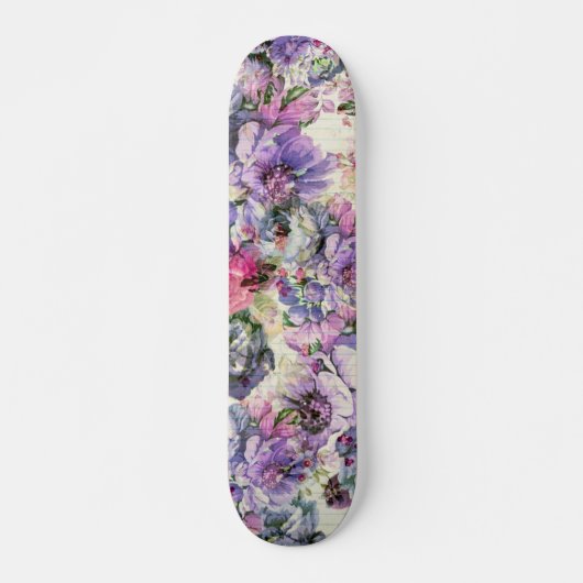  roze lavender florale illustratie skateboard (Voorkant)