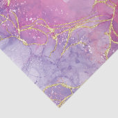 Roze lavender Gold Glitter Cracked Marmer Tissuepapier (Detail)