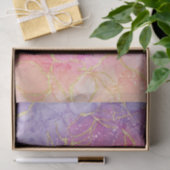 Roze lavender Gold Glitter Cracked Marmer Tissuepapier (Geschenk)