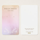 Roze lavender Waterverf Branches die verdienen Visitekaartje (Voorkant /achterkant)