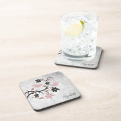 Roze lavevogels Beverage Coaster Bier Onderzetter (Rechterzijde)