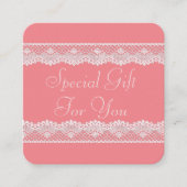 Roze leace Gift Kaart Afsprakenkaartje (Voorkant)