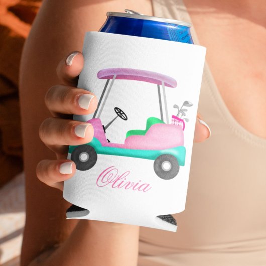 Roze leder Elegant Golf Cart Name Blikjeskoeler