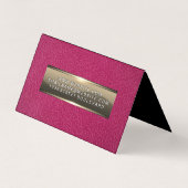 Roze leder | Goud metaal Visitekaartjes (Achterkant)