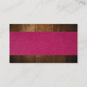 Roze leder | Houtsim Visitekaartje (Achterkant)